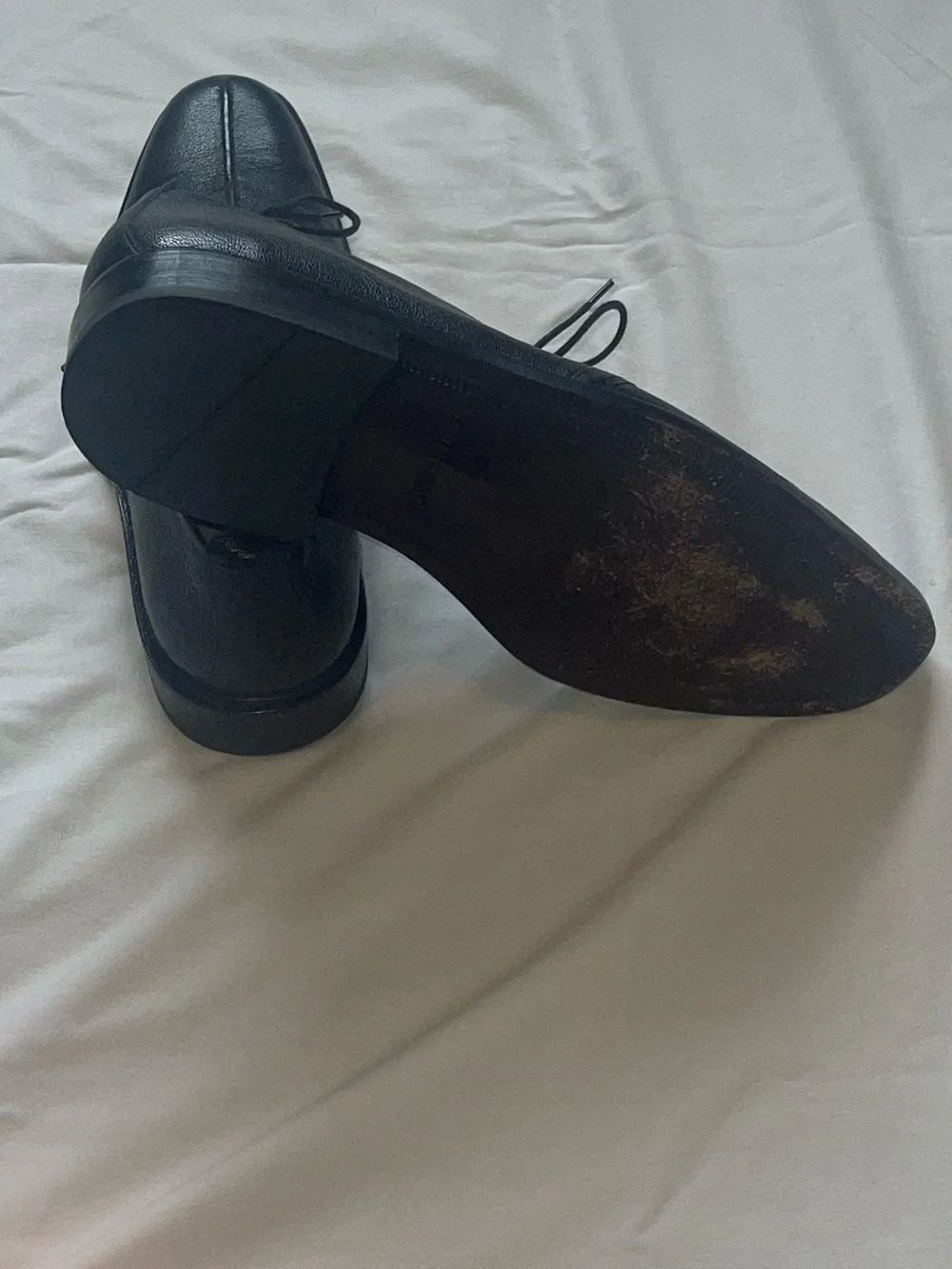 Cole Haan Black Leather Derby Lace-Up Shoes